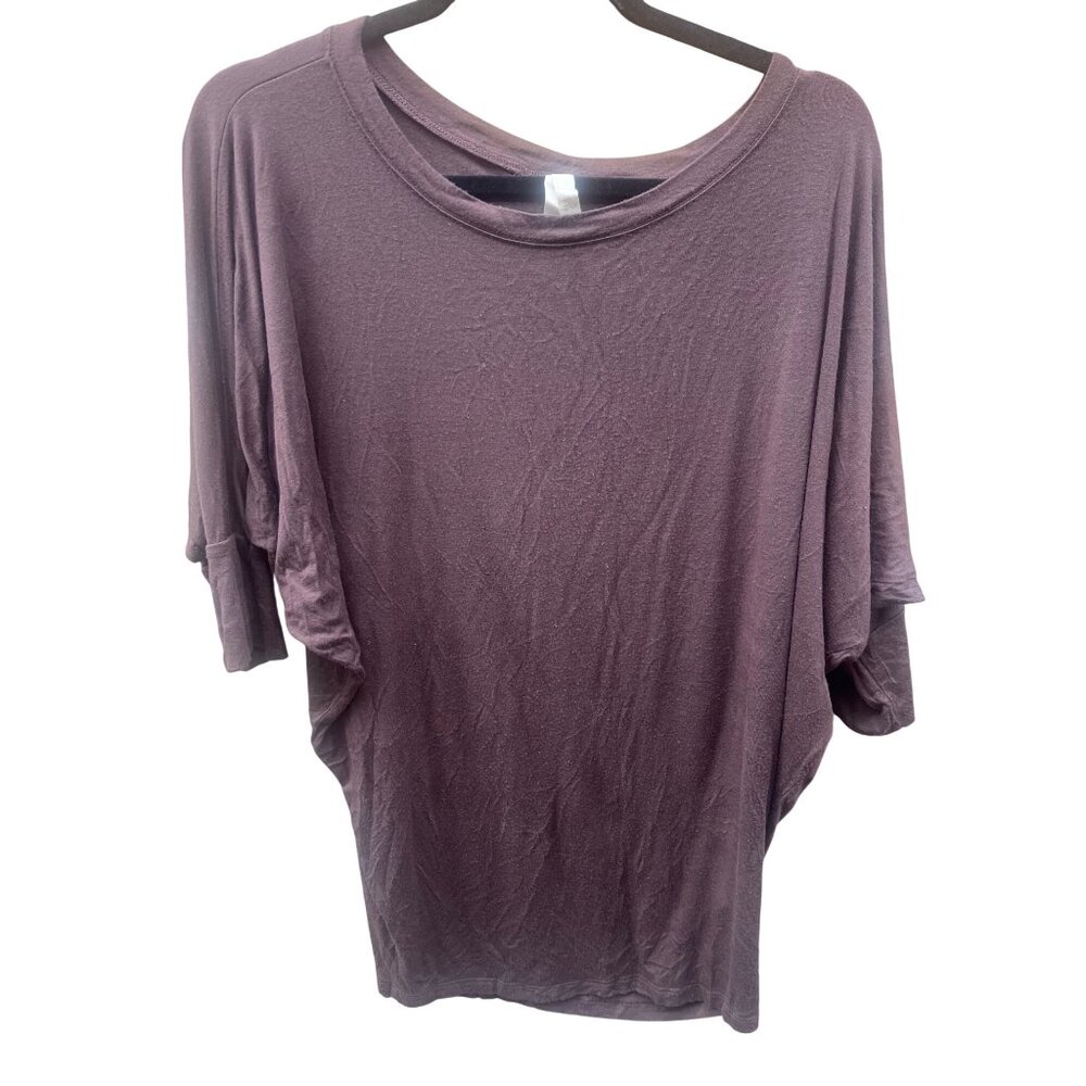 Natural Life brown knit 3/4 sleeve crew neck top women’s Large stretchy
